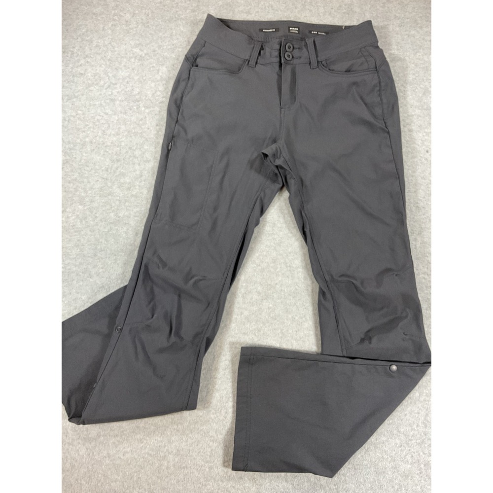 Prana Halle Hiking Pants Gray Sz 2 Regular Roll Up Stretch Outdoor Trousers 2786